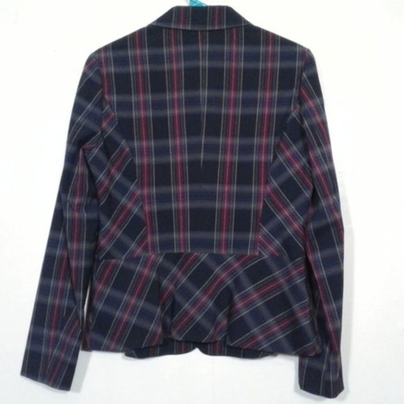 Cato navy and red plaid Peplum blazer - Picture 2 of 6